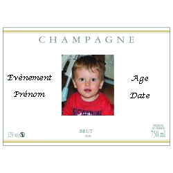 exemple étiquette anniversaire personnalisé pour bouteille de champagne Denis FRÉZIER